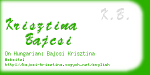 krisztina bajcsi business card